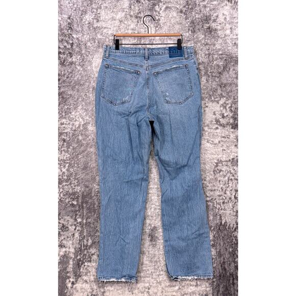 Abercrombie & Fitch Jeans 32 / 14 Womens Curve Love 90s Straight Blown Out Knee - Picture 2 of 7